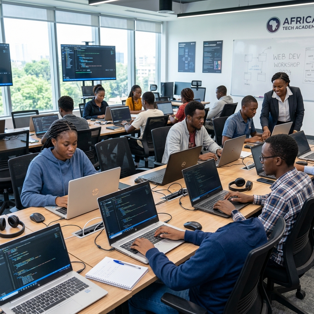 Students in a computer lab coding